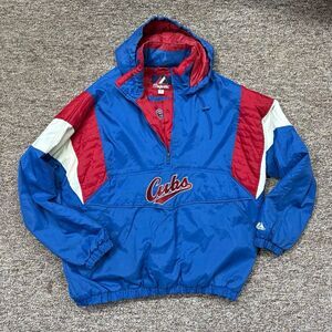 Vintage Majestic Men’s XXXL Chicago Cubs Half Zip Pullover Hooded Coat Jacket